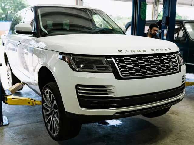 Range Rover on the lift
